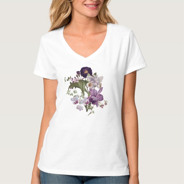 Blomstert-shirt T Shirt (Framsida)