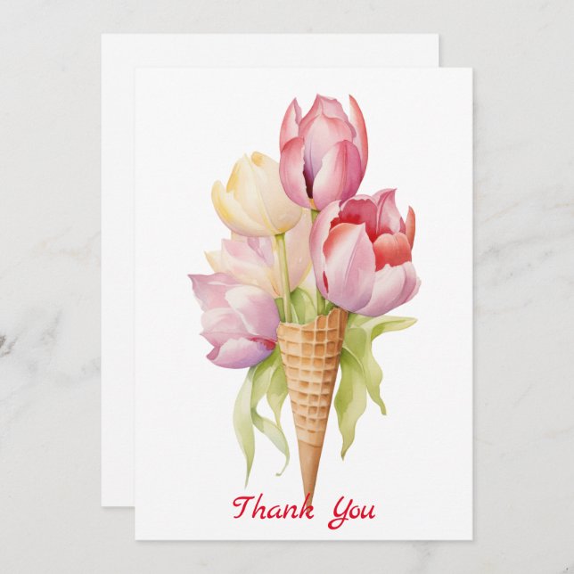 Blomstertärtskockor Tack Kort (Fram/baksida)