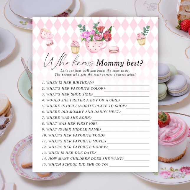 Blomsterte-fest - Vem vet mest om mamma-spelet (Skapare uppladdad)