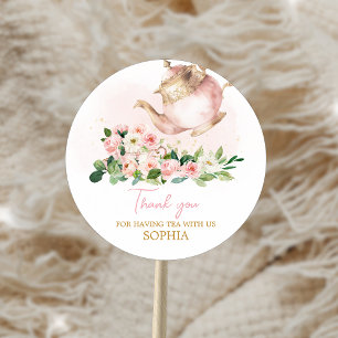 Blomsterteodlingsdagfirande Runt Klistermärke