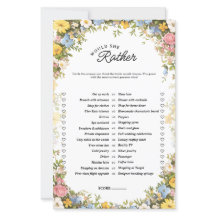 Blomstertepartaj Bröllopsspel Would She Rather