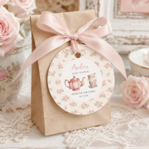 Blomstertepotta och tekoppar Rosa Baby Shower