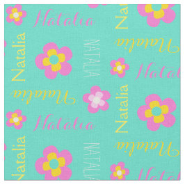 Blomstertextil i namn rosa personlig tyg