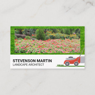 Blomsterträdgård Affärskortet Klipp ut Gräsmatta Visitkort