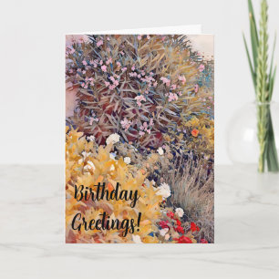 Blomsterträdgård Art Birthday Card Kort