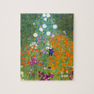Blomsterträdgård av Blommigten Gustav Klimt Vint Pussel