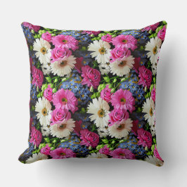 Blomsterträdgård av färgstarka samlingar Dekorativ Kudde