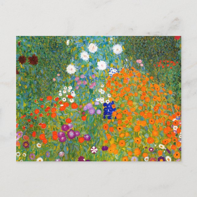Blomsterträdgård av Gustav Klimt Blomster Postkort Vykort (Framsida)