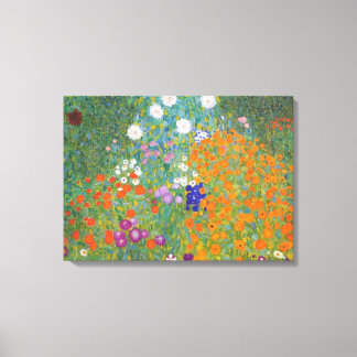 Blomsterträdgård av Gustav Klimt Canvastryck