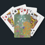 Blomsterträdgård (av Gustav Klimt) Casinokort<br><div class="desc">Denna formgivning präglas av den österrikiska konstnären Gustav Klimt (1862-1918). Det är en bild av en vacker blomsterträdgård i Klimts typiska imponerande stil. Blommorna ser nästan ut som om de flödar och det är omöjligt att inte känna sig upplyst av sin skönhet. Det ursprungliga arbetet slutfördes 1907 och dess tyska...</div>