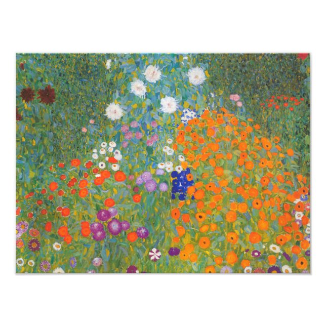 Blomsterträdgård av Gustav Klimt Fototryck (Framsidan)