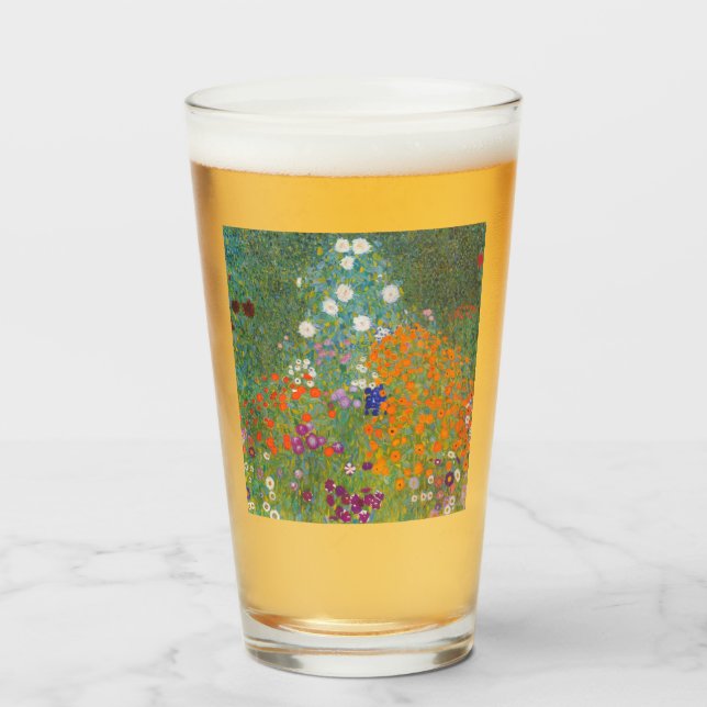 Blomsterträdgård (av Gustav Klimt) Glaskopp (Framsida fylld)