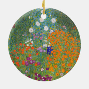 Blomsterträdgård (av Gustav Klimt) Julgransprydnad Keramik