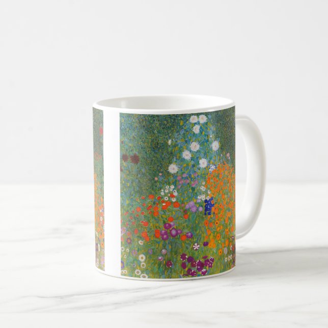 Blomsterträdgård av Gustav Klimt Kaffemugg (Framsida höger)