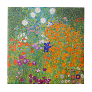 Blomsterträdgård av Gustav Klimt Kakelplatta