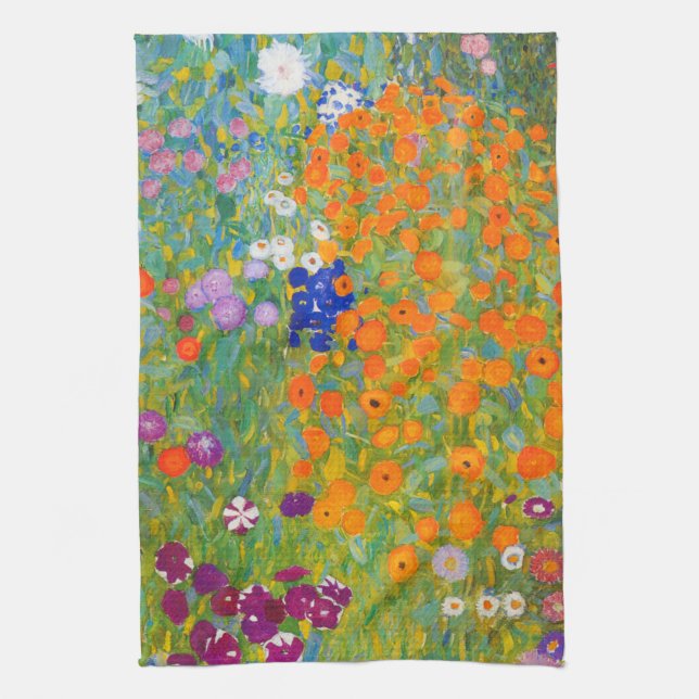 Blomsterträdgård av Gustav Klimt Kökshandduk (Vertikal)
