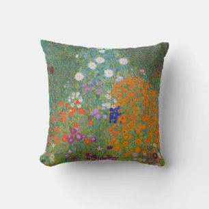 Blomsterträdgård av Gustav Klimt Kudde
