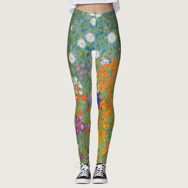 Blomsterträdgård av Gustav Klimt Leggings (Framsida)