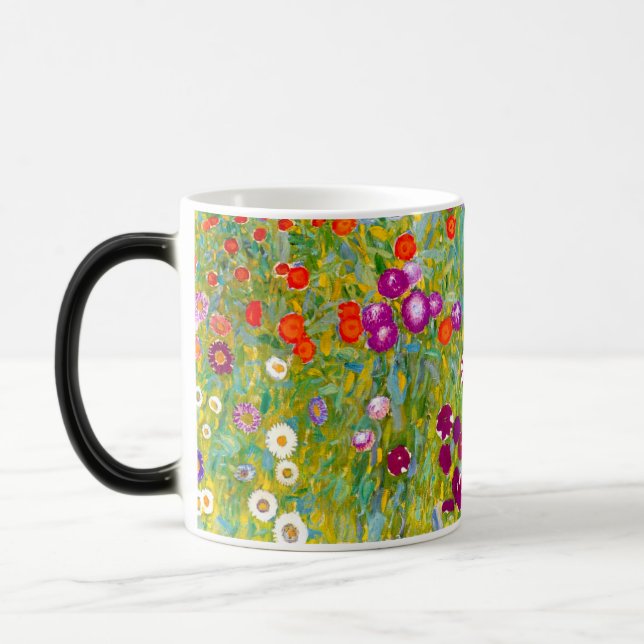Blomsterträdgård av Gustav Klimt Magisk Mugg (Vänster)