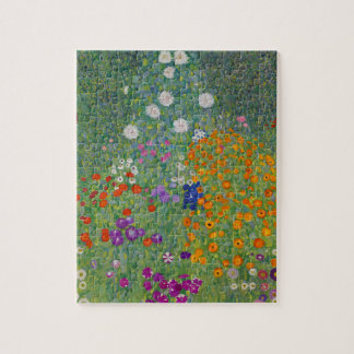 blomsterträdgård av Gustav Klimt Pussel