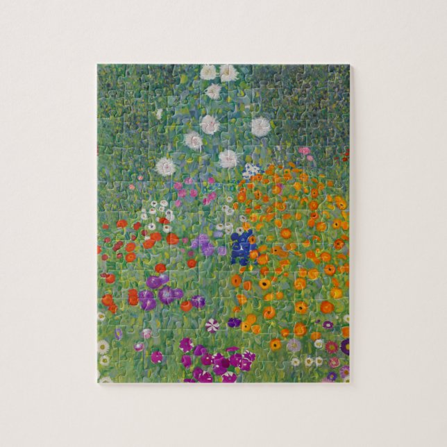 blomsterträdgård av Gustav Klimt Pussel (Vertikal)