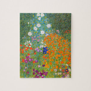 blomsterträdgård av Gustav Klimt Pussel