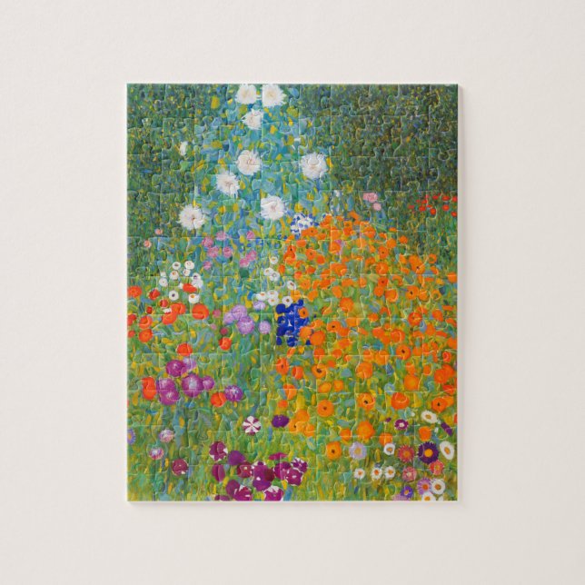 Blomsterträdgård av Gustav Klimt Pussel (Vertikal)