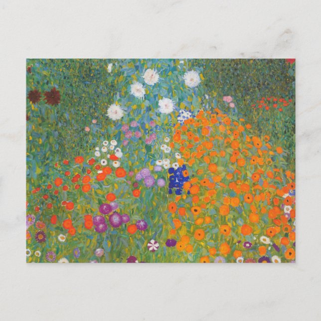 Blomsterträdgård av Gustav Klimt Vykort (Framsida)