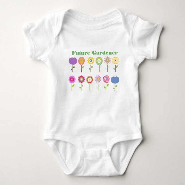 Blomsterträdgård Baby Bodykostym T-shirt (Framsida)
