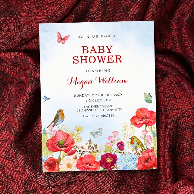 Blomsterträdgård baby shower inbjudningar (Skapare uppladdad)