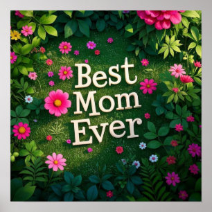 Blomsterträdgård Bästa Mor någonsin Poster