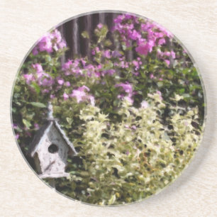 Blomsterträdgård Bird House Photo Painting Underlä Underlägg