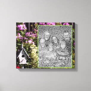 Blomsterträdgård Birdhouse Art Skapar ditt eget fo Canvastryck