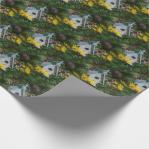 Blomsterträdgård Birdhouse Natature Art Mönster Presentpapper