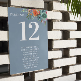Blomsterträdgård Blå Boho Chic Vildblomma Bröllop Bordsnummer