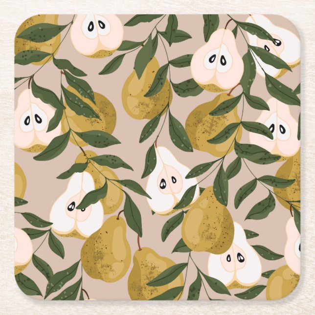 Blomsterträdgård: Blommigtar med liten lutning Underlägg Papper Kvadrat (Framsidan)