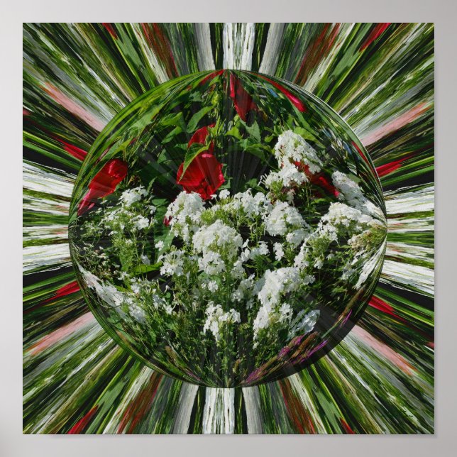 Blomsterträdgård Energies Blommigt Abstrakt Art Poster (Framsidan)