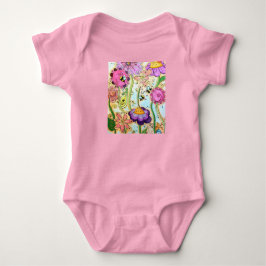 Blomsterträdgård ett-biet för Baby T Shirt
