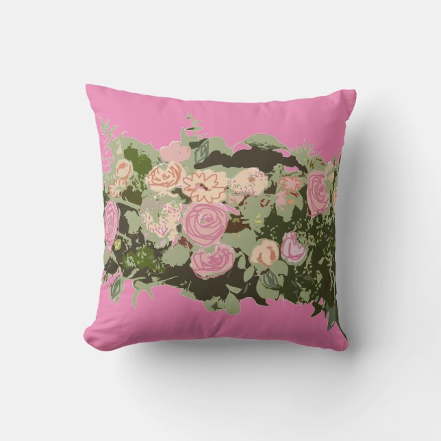 Blomsterträdgård Fairy Mönster Dekorativ kudde (Framsida)