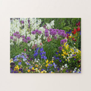 Blomsterträdgård - färgfoto pussel