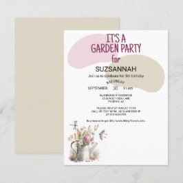 Blomsterträdgård Fjärilar Vattenfärgsmålningar  Inbjudningar