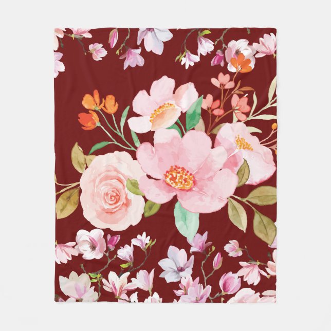Blomsterträdgård  fleecefilt (Framsidan)
