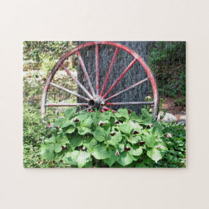 Blomsterträdgård för gamla vagnar Wheel Trillium Pussel