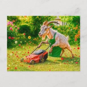 Blomsterträdgård för Goat Gardener Destroys Helg Vykort