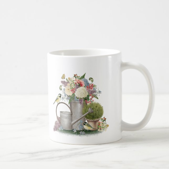 Blomsterträdgård för modern Vintage-fransk Kaffemugg (Höger)