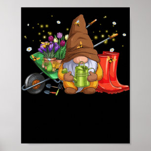 Blomsterträdgård Gnome med Bees and Flowers Garden Poster
