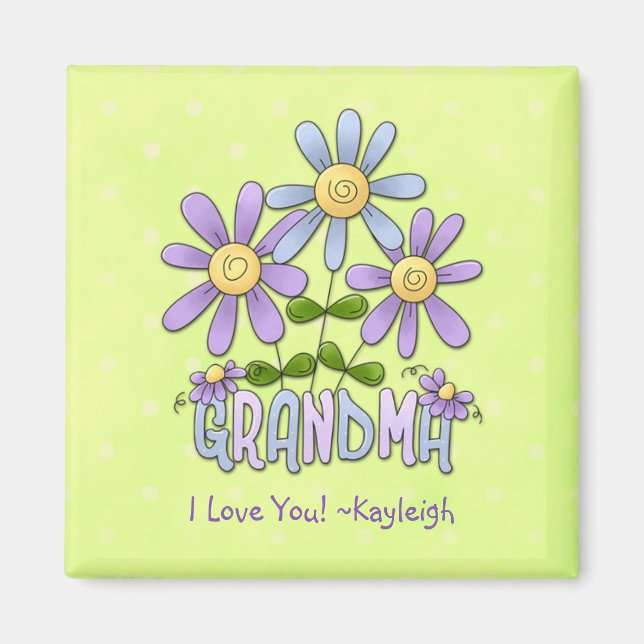 Blomsterträdgård Grandma Magnet (Framsidan)