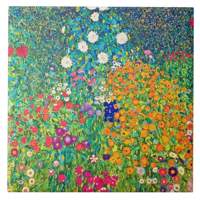 Blomsterträdgård, Gustav Klimt Kakelplatta (Framsidan)