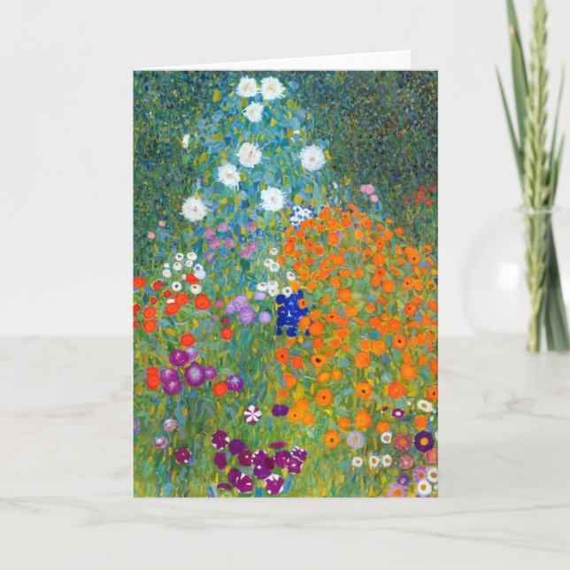 Blomsterträdgård Gustav Klimt Kort (Framsida)
