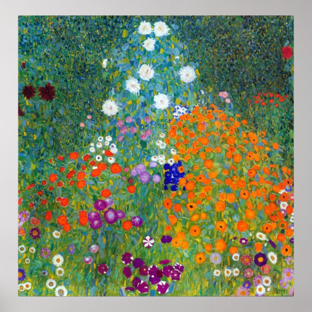 Blomsterträdgård Gustav Klimt Poster (Framsidan)